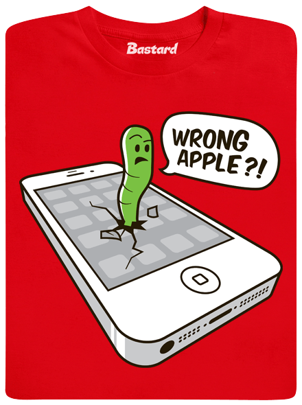 Wrong Apple červené pánské tričko Wrong Apple červené pánské tričko