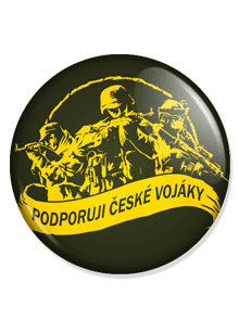 Placka Podporuji vojáky zelená Placka Podporuji vojáky zelená