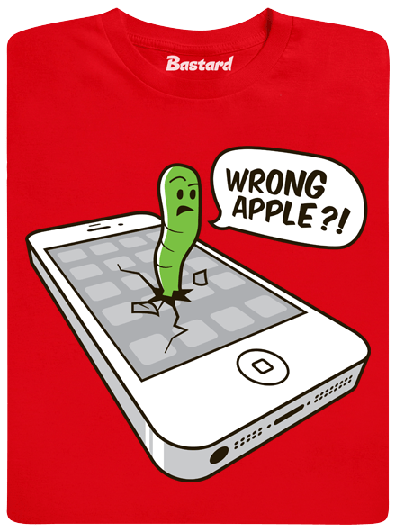 Wrong Apple červené pánské tričko