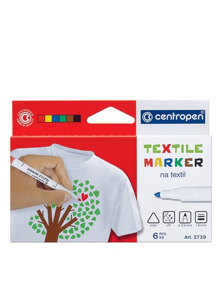 Centropen fixy na textil – 6 barev