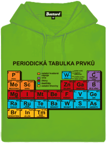 Periodická tabulka zelená pánská mikina