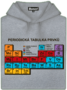 Periodická tabulka šedá pánská mikina