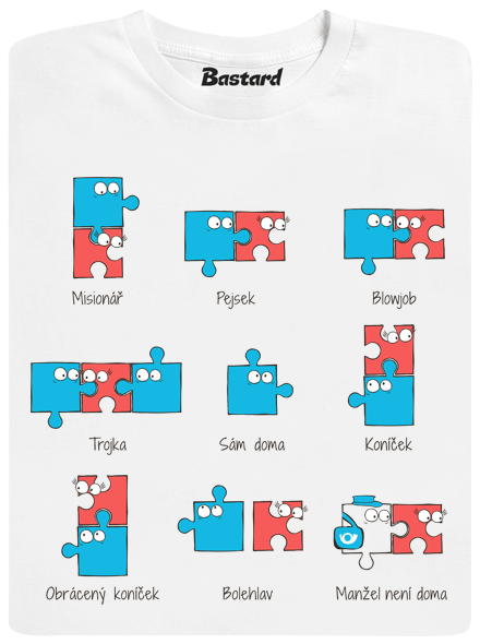 Puzzlesútra bílé pánské tričko
