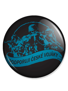 Velká placka Podporuji vojáky černá