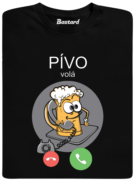 Pívo volá černé pánské tričko